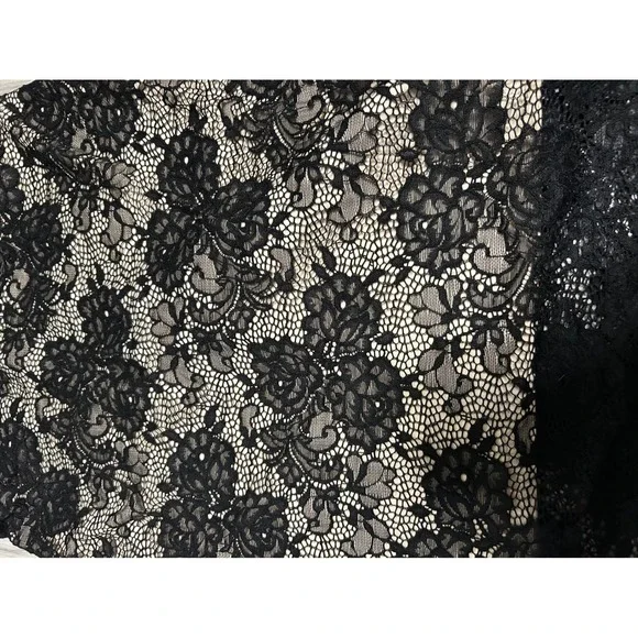 Bebe Lace Midi Dress Black Nude Mock Neck NWT y2k party sleeveless luxury zipper - Picture 3 of 7